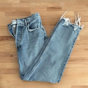 AGOLDE Riley High Waist Chewed Hem (Curio), Sz 27